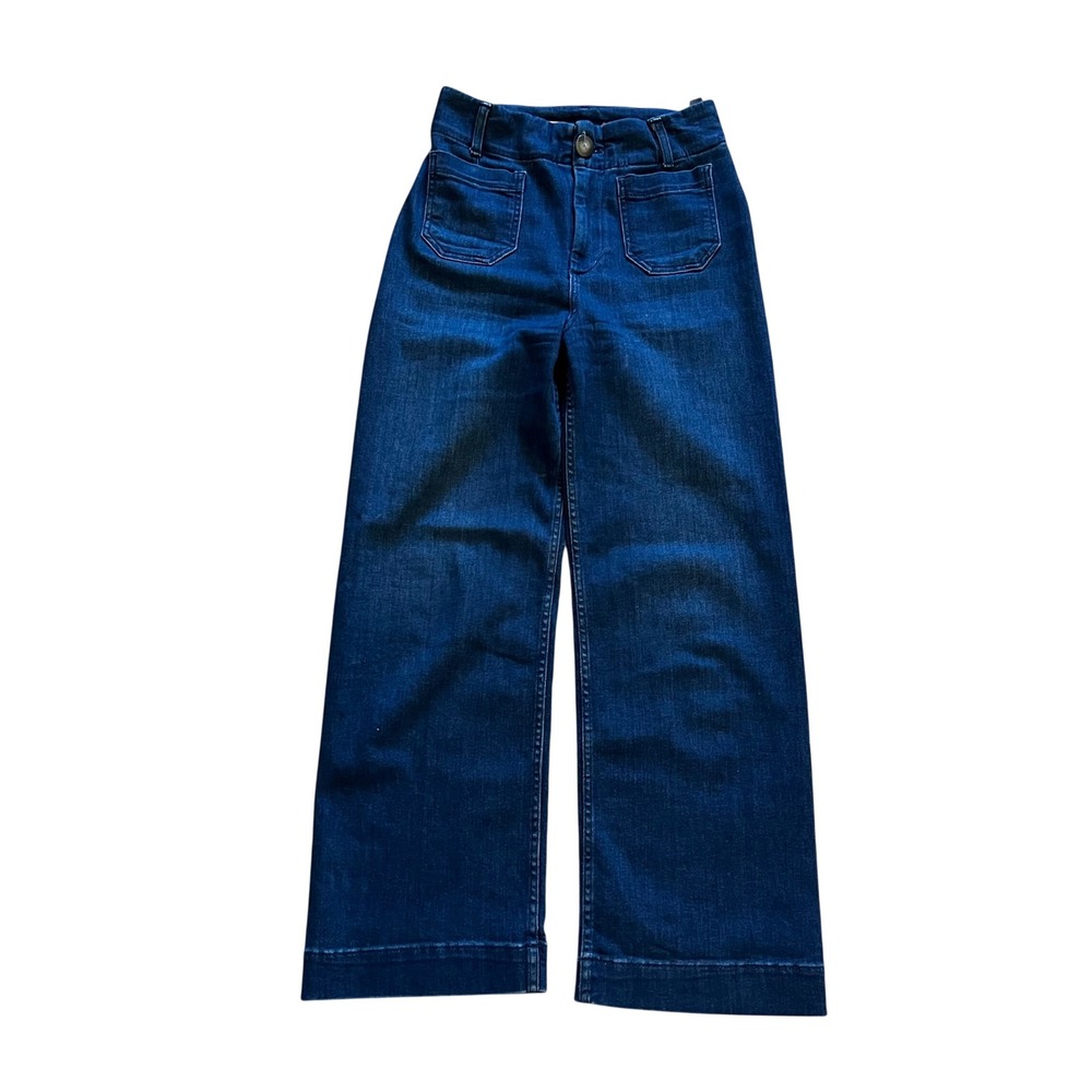 Pilcro and the Letterpress High Rise Wide Leg Patch Pocket Jeans Dark Wash 26